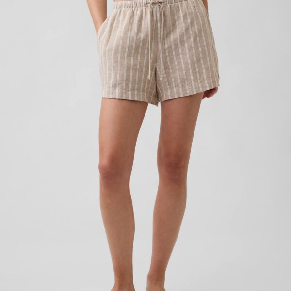 4″ High Rise Pull-On Linen-Blend Shorts