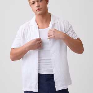 Seersucker Vacay Shirt in Standard Fit