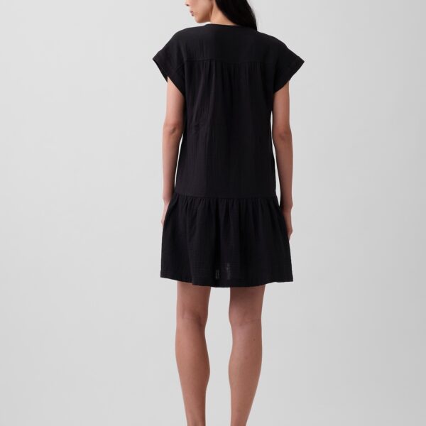 Cotton Gauze V-Neck Tunic Dress