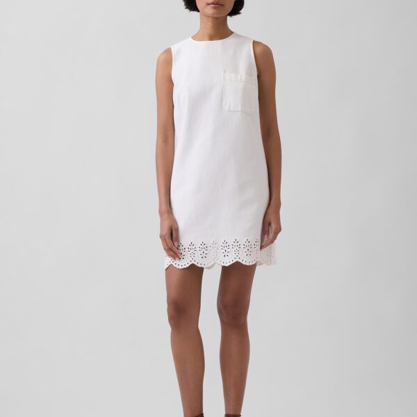 Eyelet Hem Mini Shift Dress
