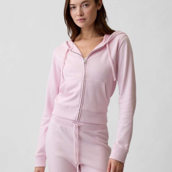French Terry Cropped Zip Hoodie