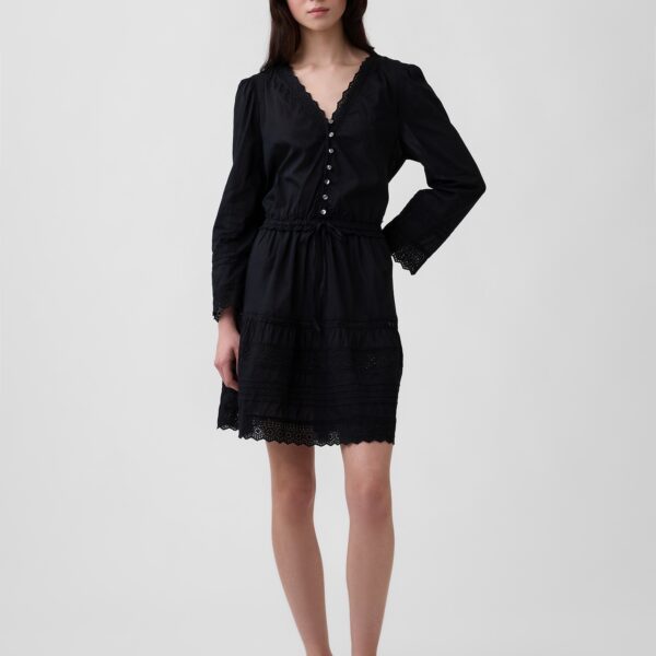 Lace-Trim Mini Dress
