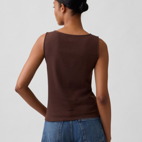 Modern Ribbed Asymmetrical Button-Side Top