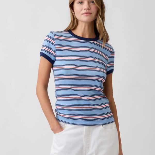 Modern Ribbed Crewneck T-Shirt