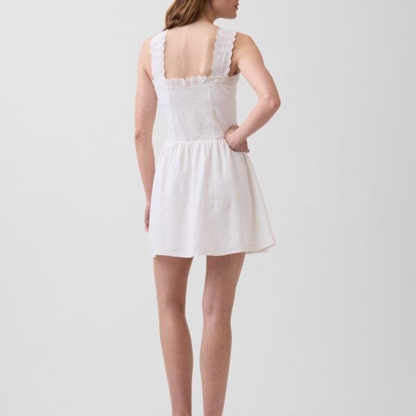 Pintuck Drop-Waist Mini Dress