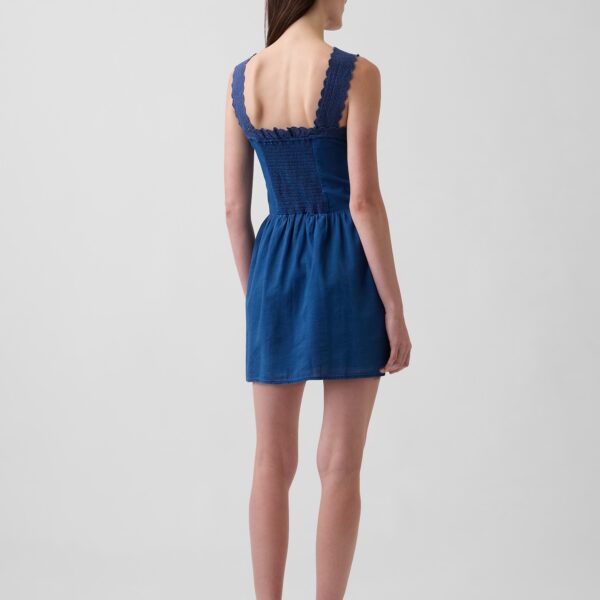 Pintuck Drop-Waist Mini Dress