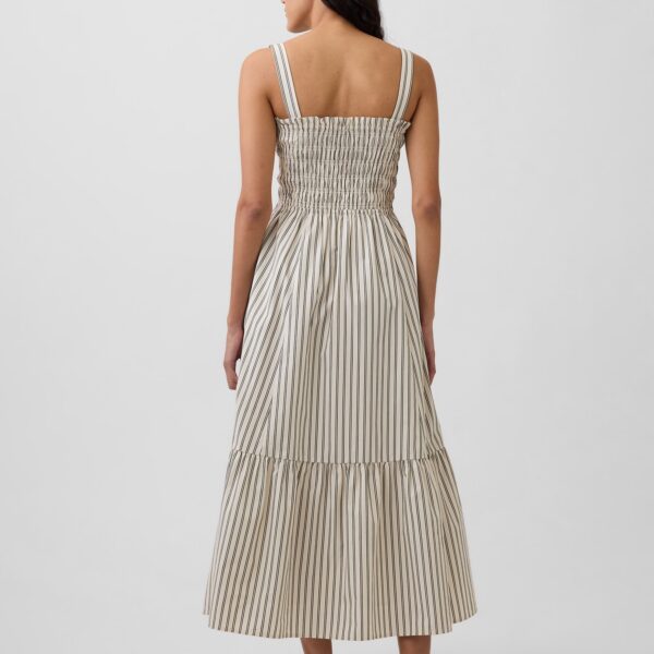 Poplin Smocked Bodice Maxi Dress