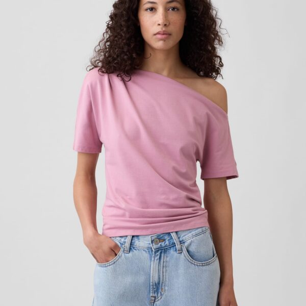 Stretch Jersey One-Shoulder Top